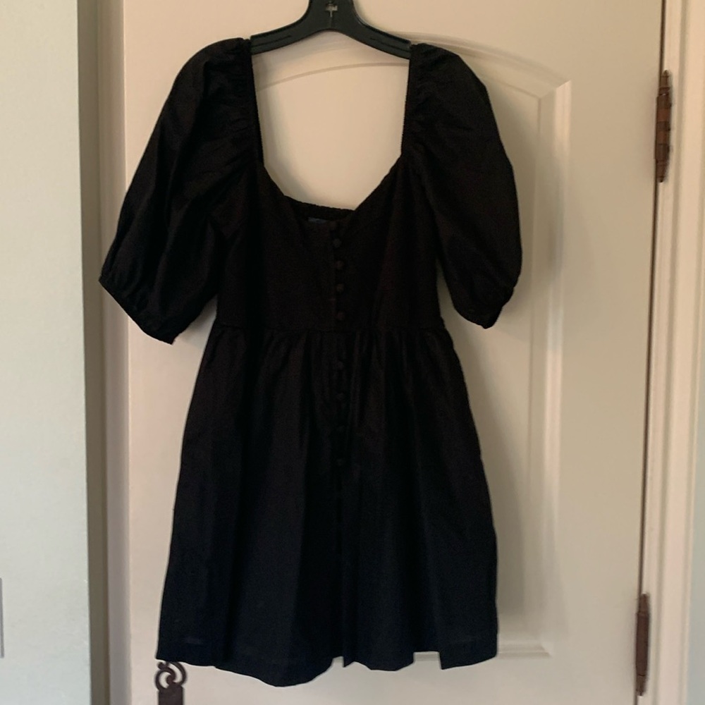 Black full skirt mini dress